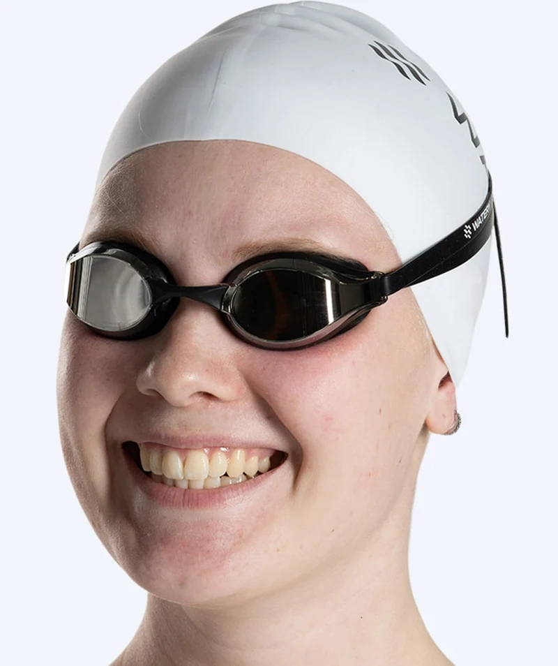 Watery Elite Schwimmbrillen - Poseidon Mirror - Schwarz/Silber