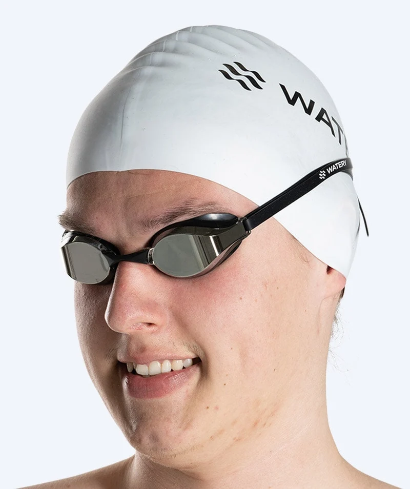 Watery Elite Schwimmbrillen - Poseidon Mirror - Schwarz/Silber
