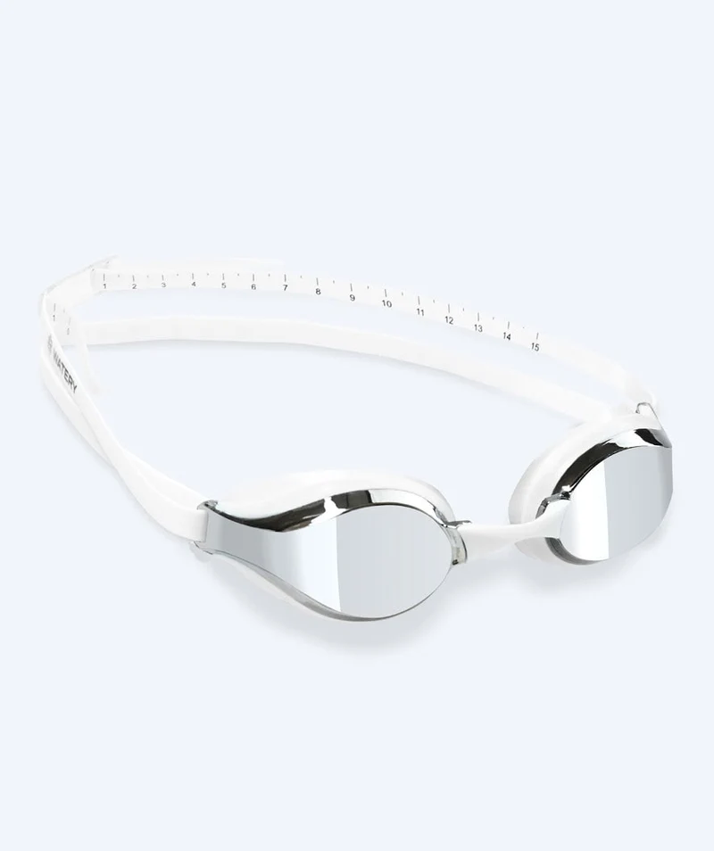 Watery Elite Schwimmbrillen - Poseidon Mirror - Weiß/Silber