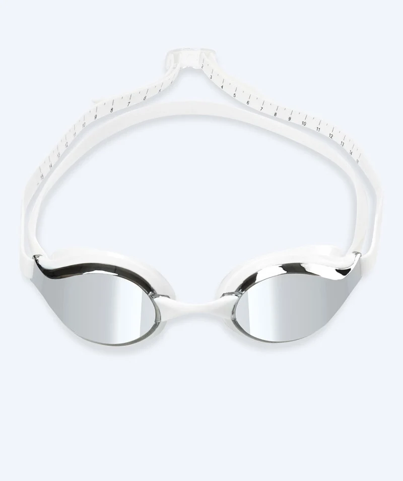Watery Elite Schwimmbrillen - Poseidon Mirror - Weiß/Silber