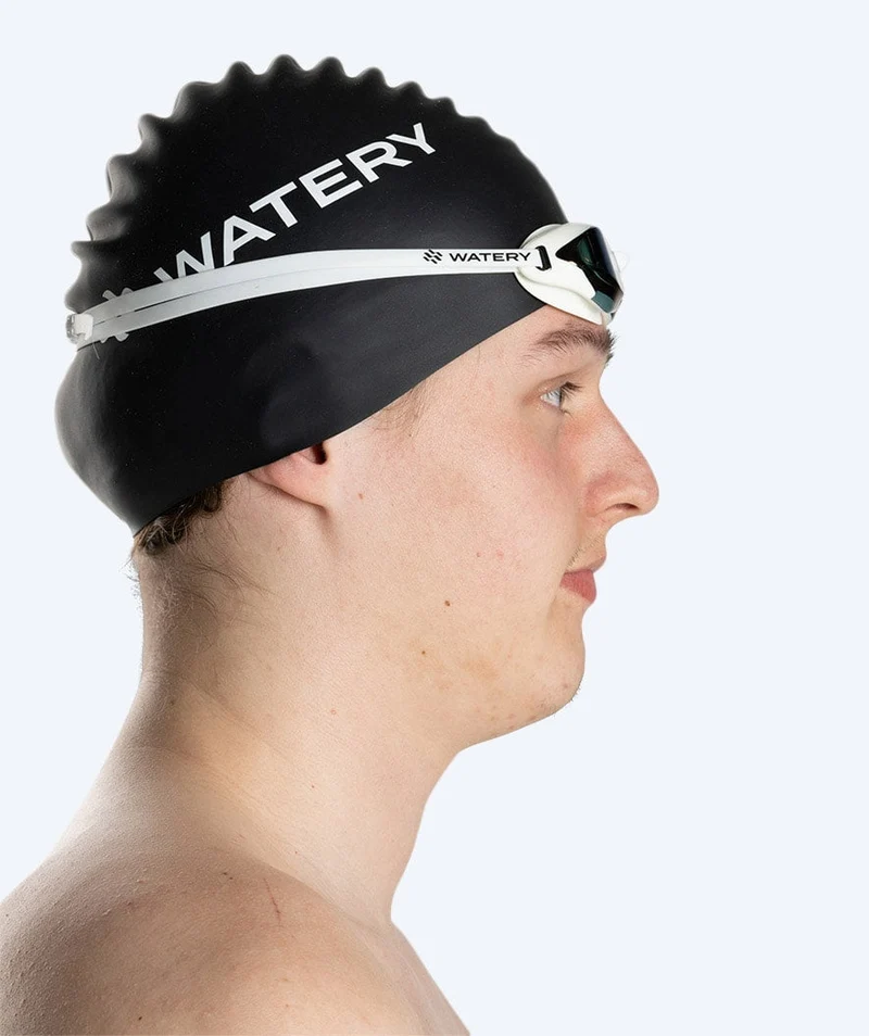 Watery Elite Schwimmbrillen - Poseidon Ultra Mirror - Weiß/Blau