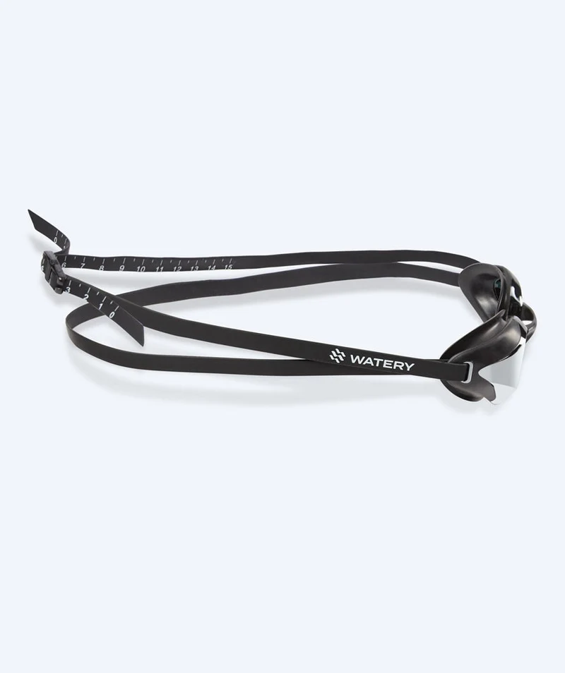 Watery Elite Schwimmbrillen - Poseidon Ultra Mirror - Schwarz/Silber