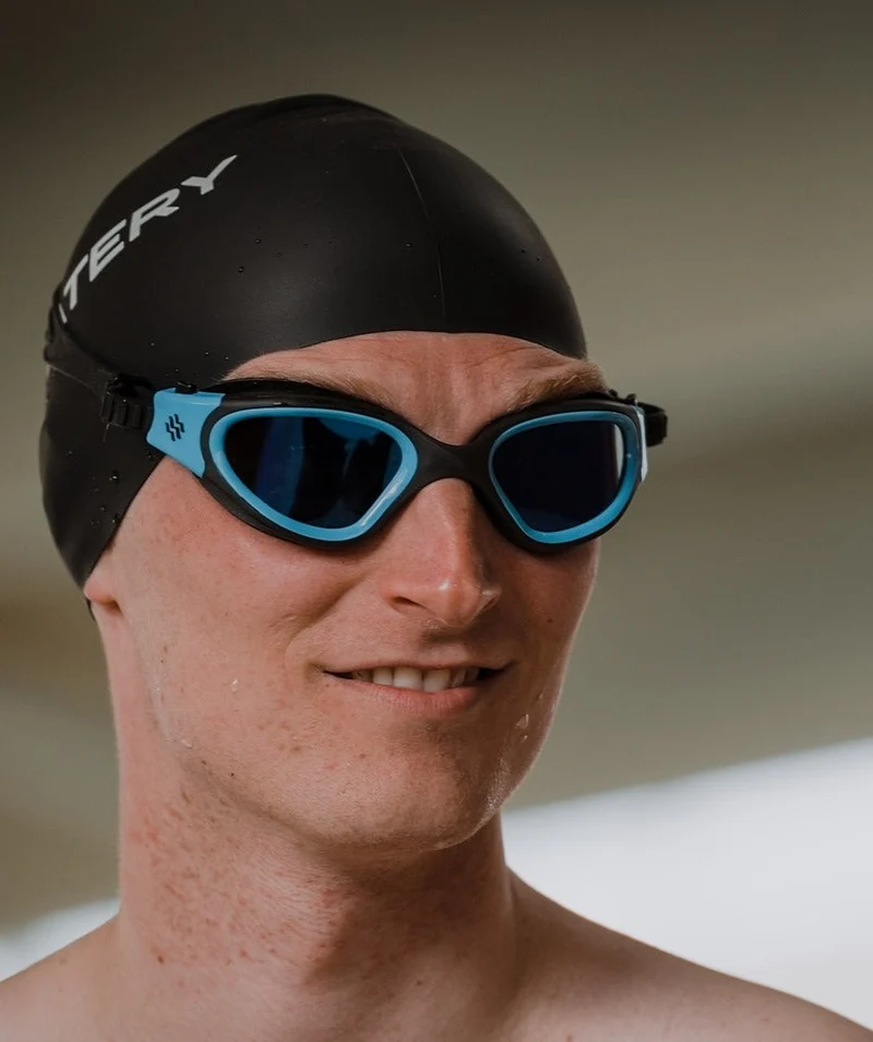 Watery Schwimmbrille für Freizeitschwimmer - Raven Mirror - Blau/Blau