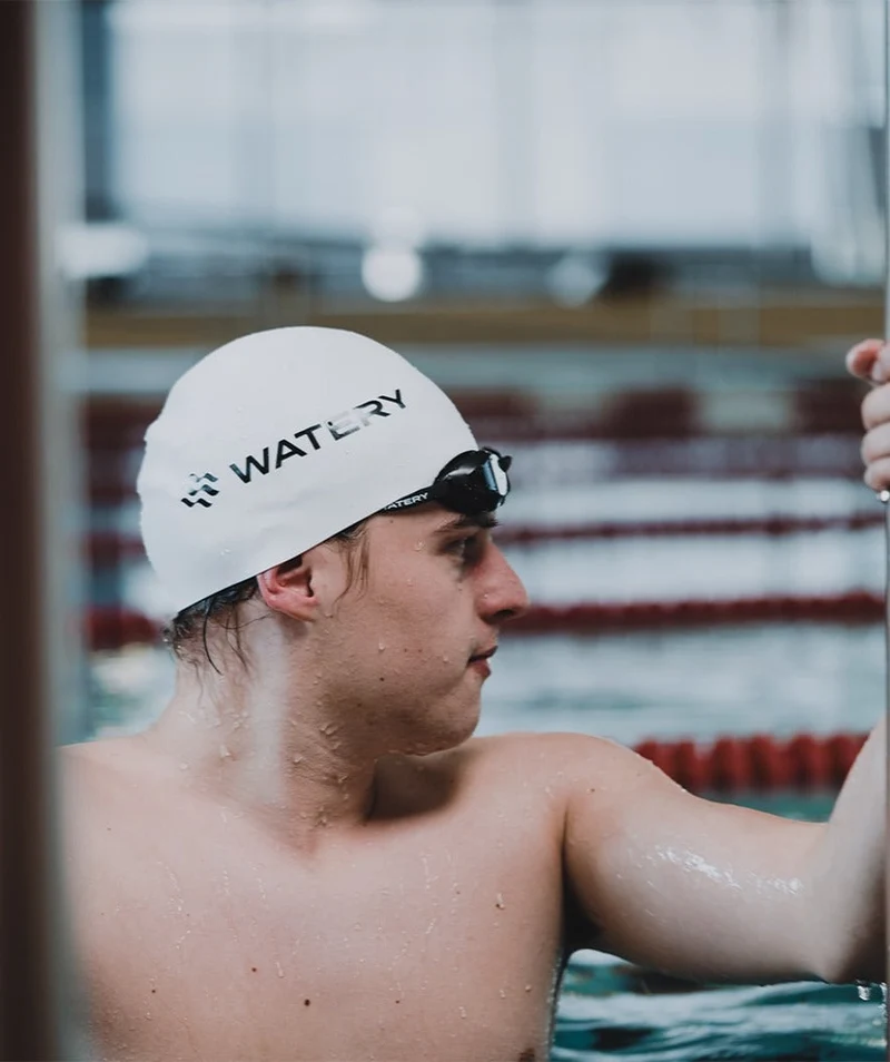 Watery Wettkampf Badekappe - Signature Dome - Weiß