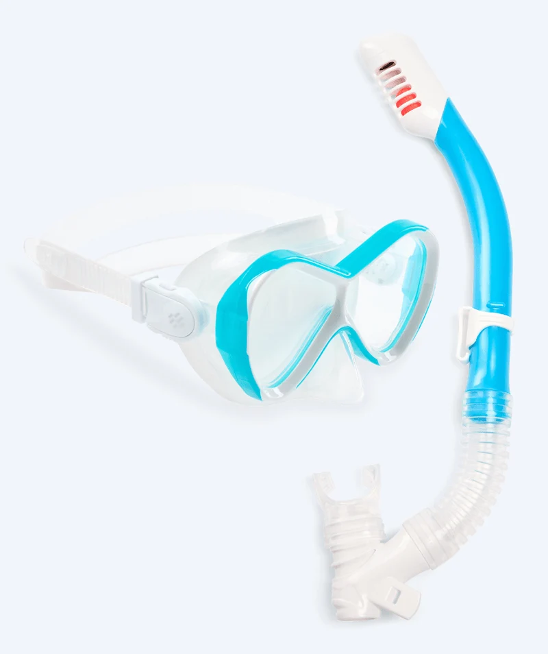 Watery Combo Schnorchelset für Kinder - Triton Full-dry - Hellblau