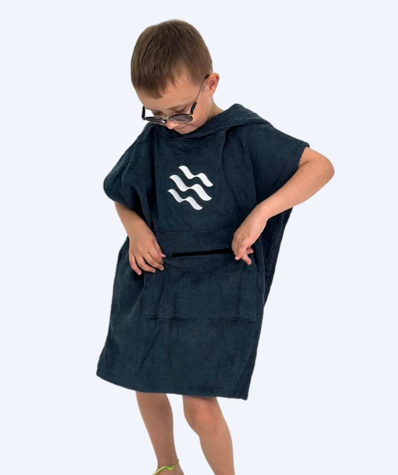 Watery Badeponcho für Kinder (1-6) - Baumwolle - Dunkelblau