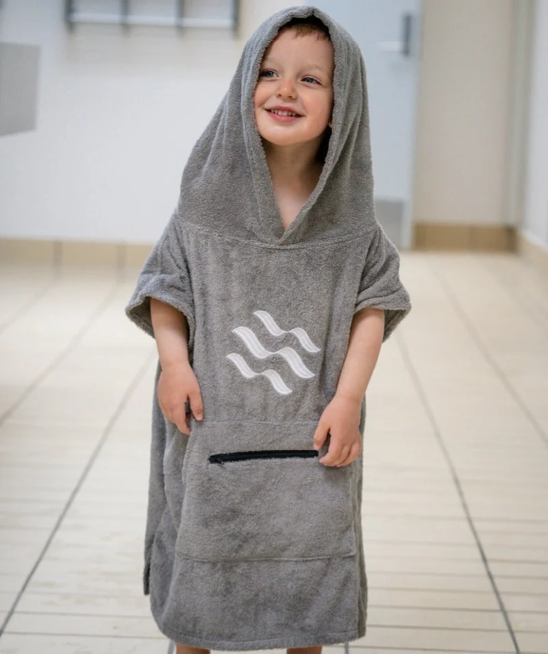 Watery Badeponcho für Kinder (1-6) - Baumwolle - Dunkelblau