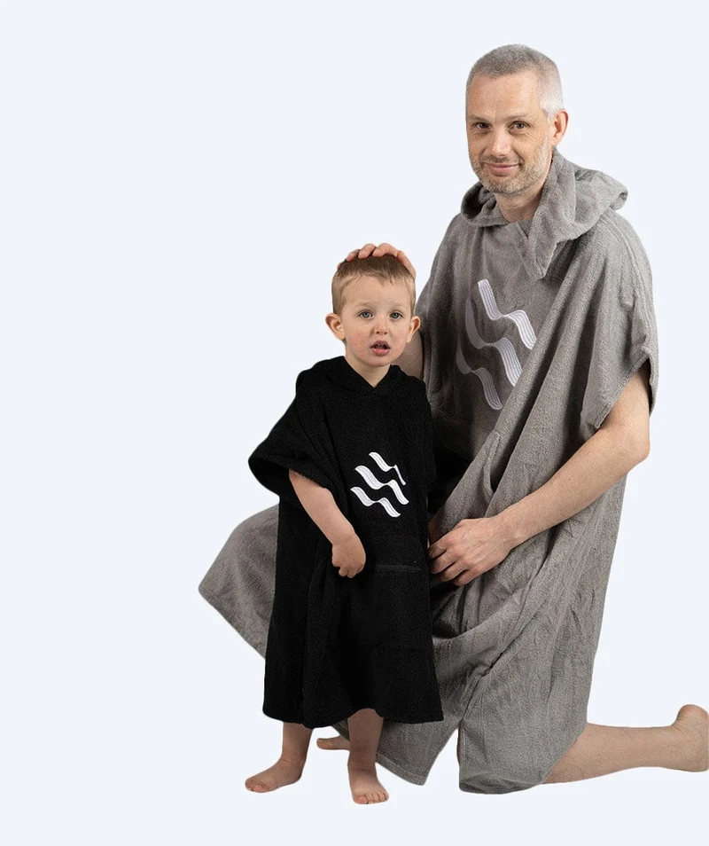 Watery Badeponcho für Kinder (1-6) - Baumwolle - Schwarz