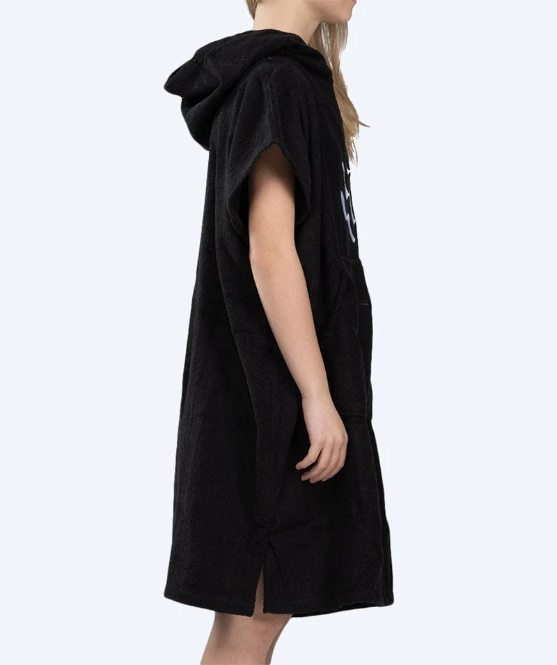 Watery Badeponcho für Junioren (6-15) - Baumwolle - Schwarz