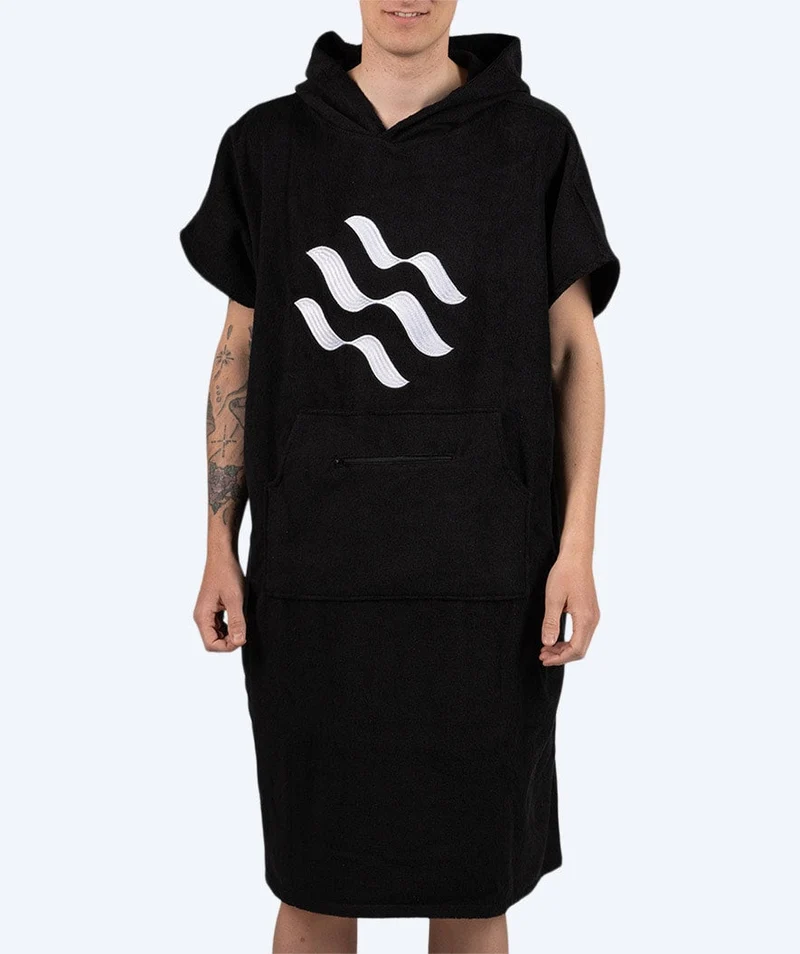 Watery Badeponcho für Erwachsene - Baumwolle - Schwarz