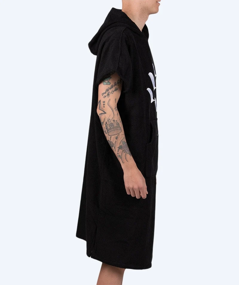 Watery Badeponcho für Erwachsene - Baumwolle - Schwarz