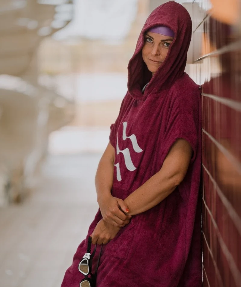Watery Badeponcho für Erwachsene - Baumwolle - Schwarz