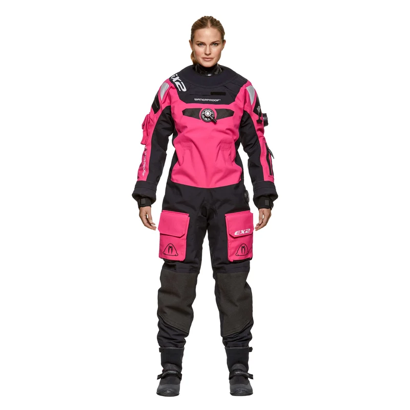 EX2 Trockentauchanzug Damen rosa - Ausstellungstück