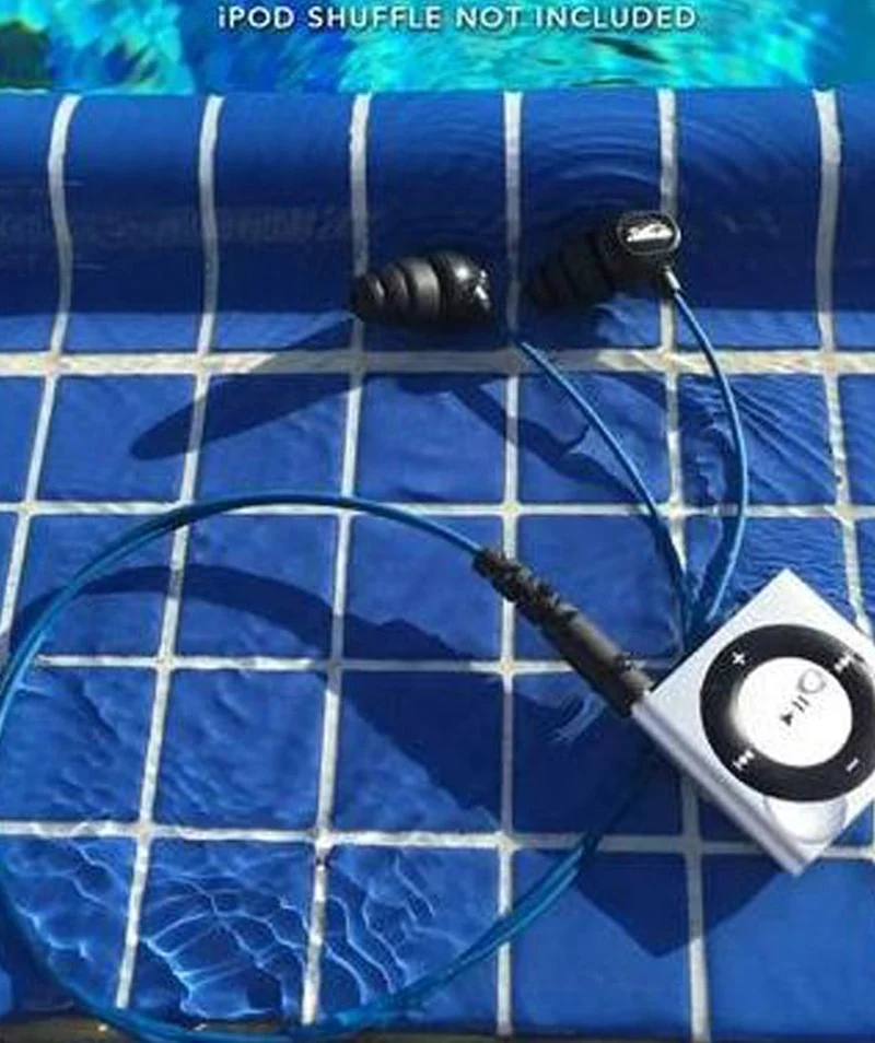 H2OAudio wasserdichte Kopfhörer - Surge S Plus - Kurze Schnur - Blau