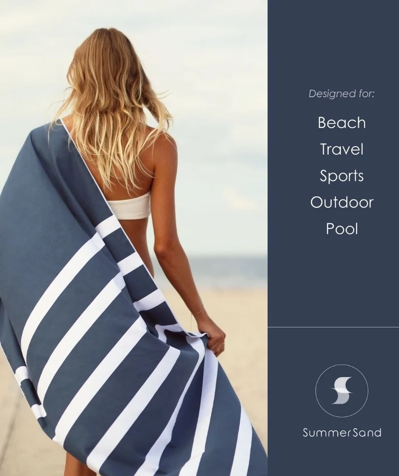Summersand Mikrofaser Badetuch - Deep Blue (Dunkelblau)