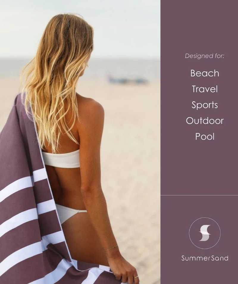 Summersand Mikrofaser Badetuch - Grape Purple (Rot)