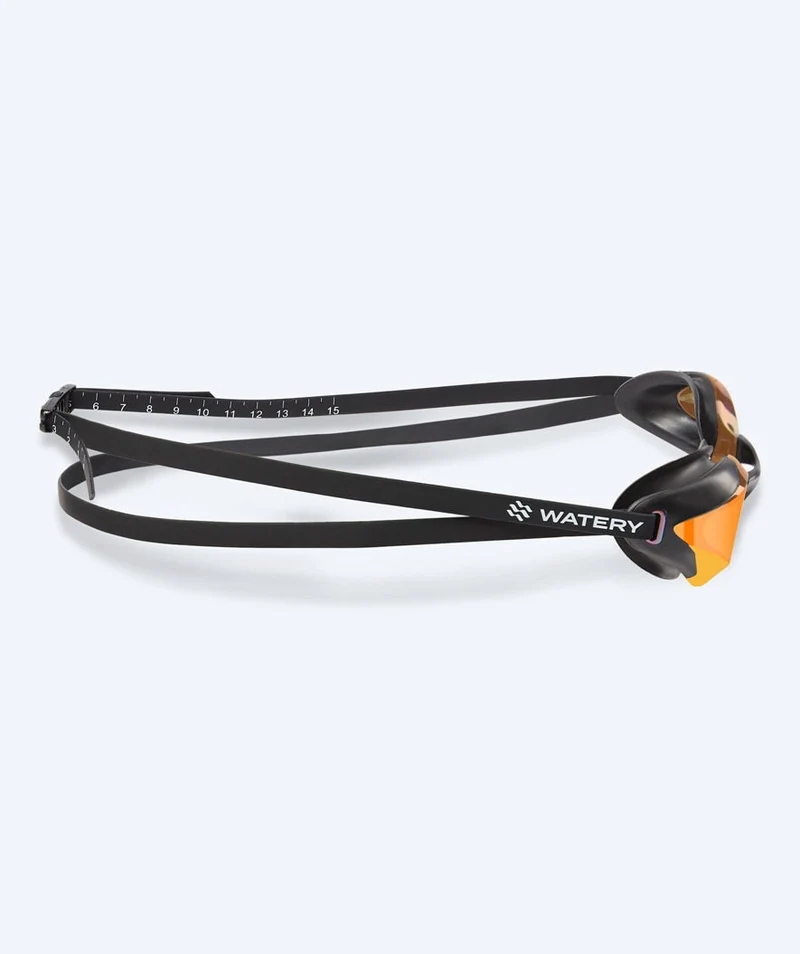 Watery Elite Schwimmbrillen - Poseidon Ultra Mirror - Schwarz/Gold