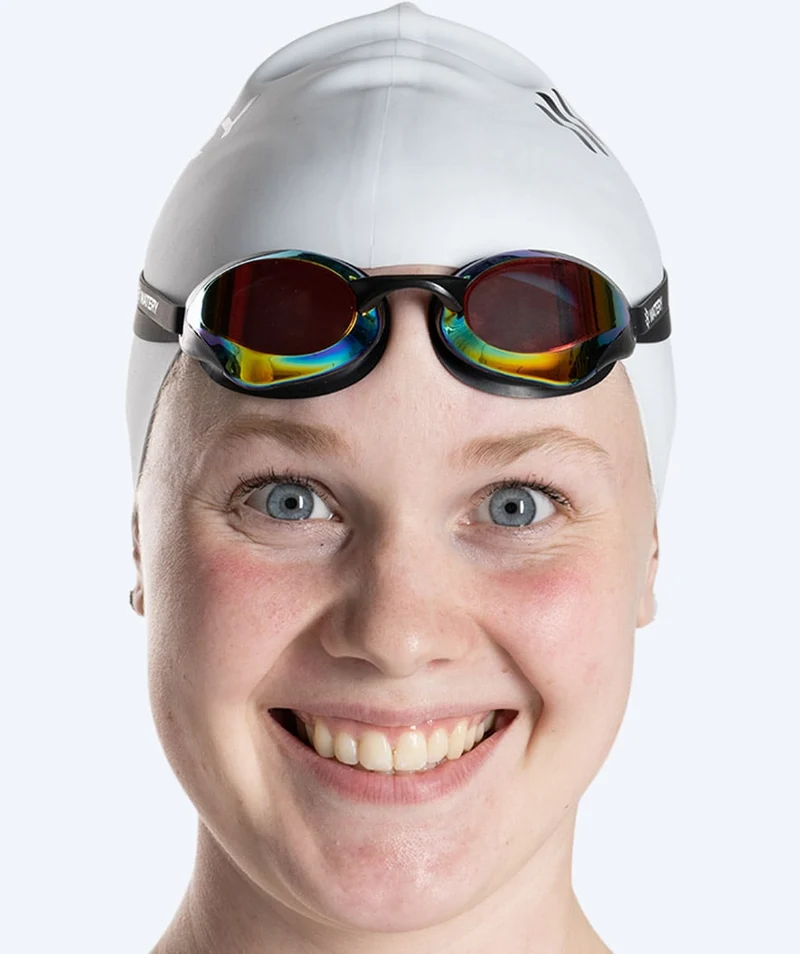Watery Elite Schwimmbrillen - Poseidon Ultra Mirror - Schwarz/Gold