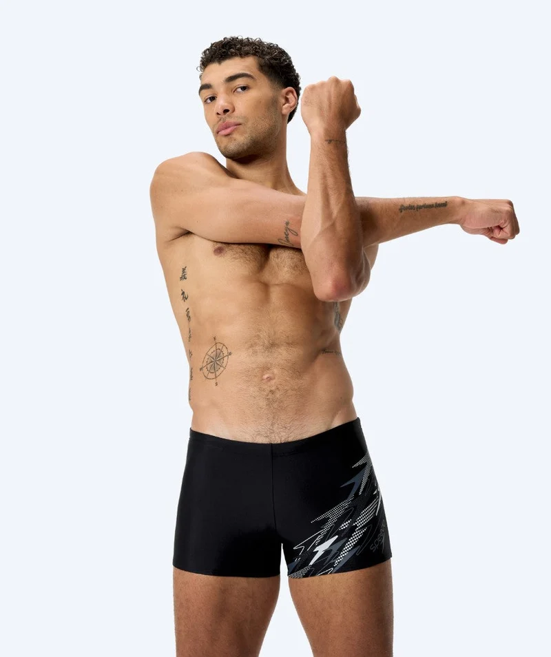 Speedo Aquashorts für Herren - Medley Logo - Schwarz/Hellgrau