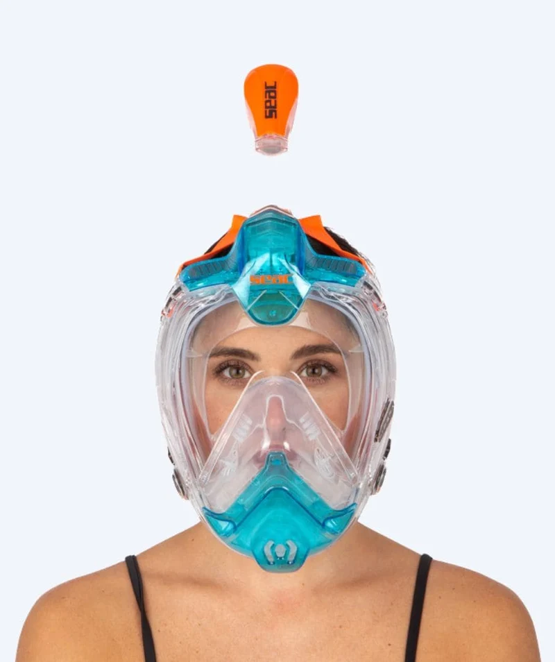 SEAC Vollgesichtstauchmaske für Erwachsene - Libera L/XL - Orange/Blau