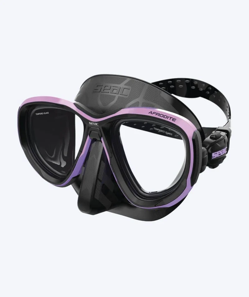 SEAC Tauchmaske für Erwachsene - Afrodite - Schwarz/Rosa