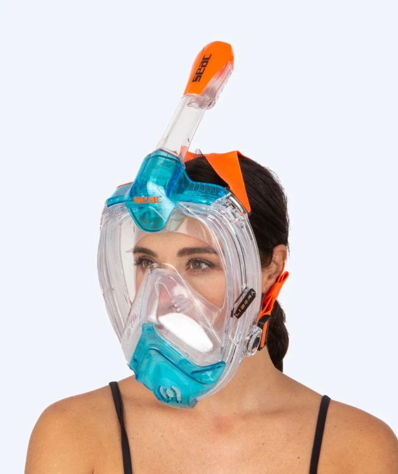 SEAC Vollgesichtstauchmaske für Erwachsene - Libera S/M - Orange/Blau
