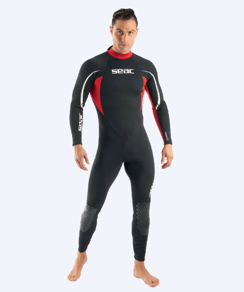 SEAC Neoprenanzug für Herren - Relax Long (2,2mm) - Schwarz/Rot