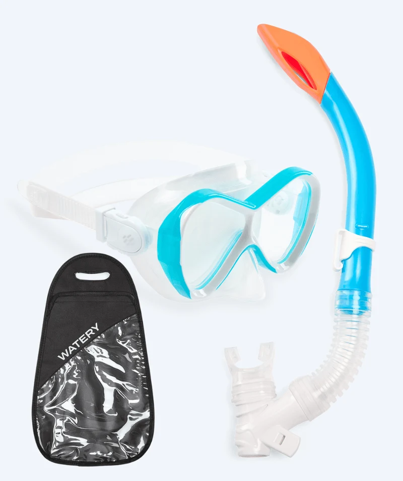 Watery Combo Schnorchelset für Kinder - Triton Semi-dry - Hellblau