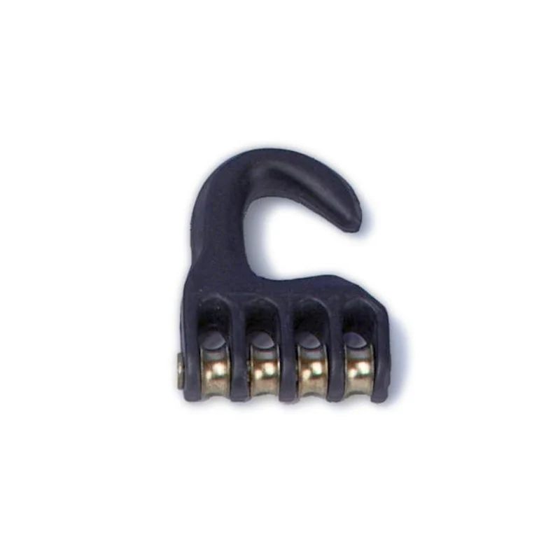 HD-Haken 4 Rollen Aluguss schwarz
