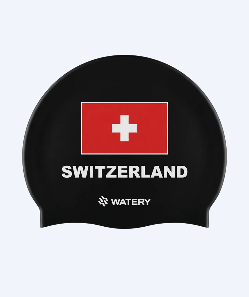 Watery Badekappe - Switzerland - Schwarz