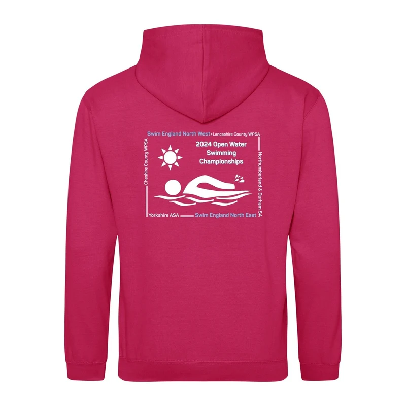 Swim England North West / North East Open Water Regional Championships 2024 Hoodie - Hot Pink