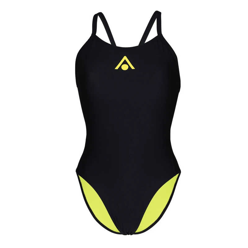 Aqua Sphere Essentials Tie Back Women's Swimsuit - Black/Yellow