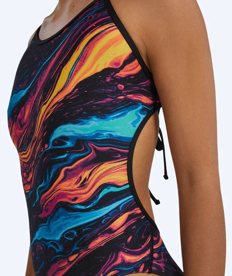 TYR Badeanzug für Damen - Durafast Elite Crosscutfit - Schwarz/Mehrfarbig