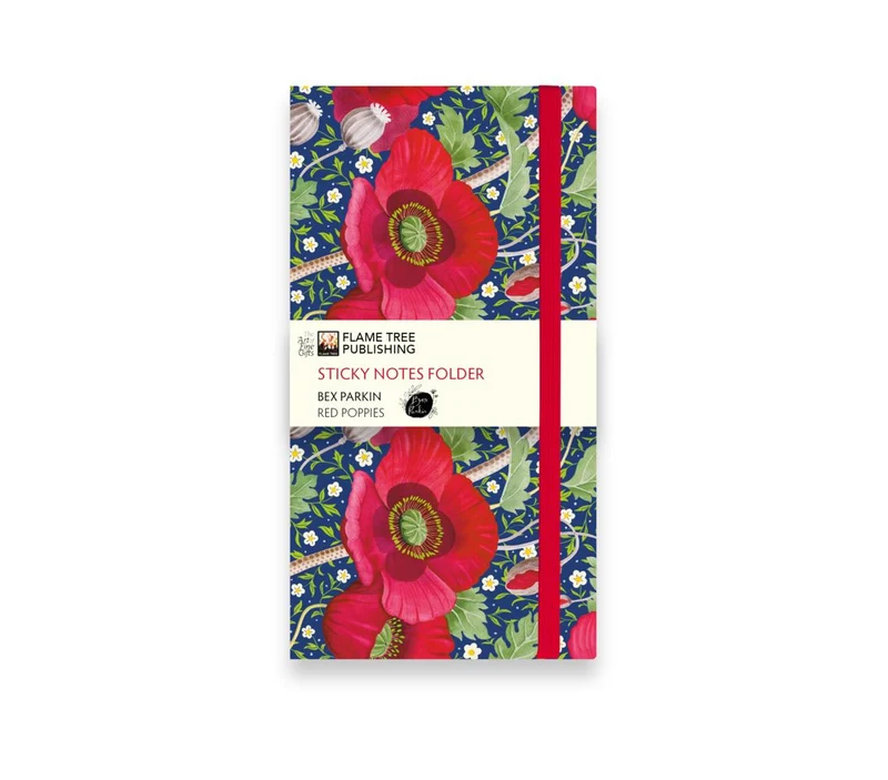 Bex Parkin: Red Poppies Flame Tree Sticky Notes Folder