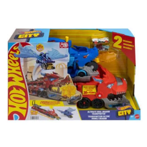 Hot Wheels City Ultimativer 2-in-1 Drachen Transporter