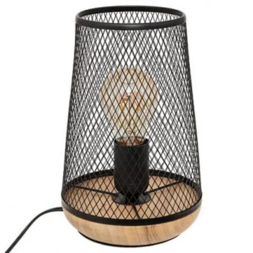 Metall schwarze Holzlampe H23, schwarz