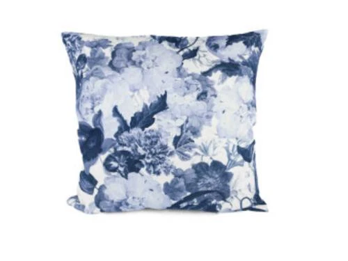 Dekokissen - Barock Blumen blau