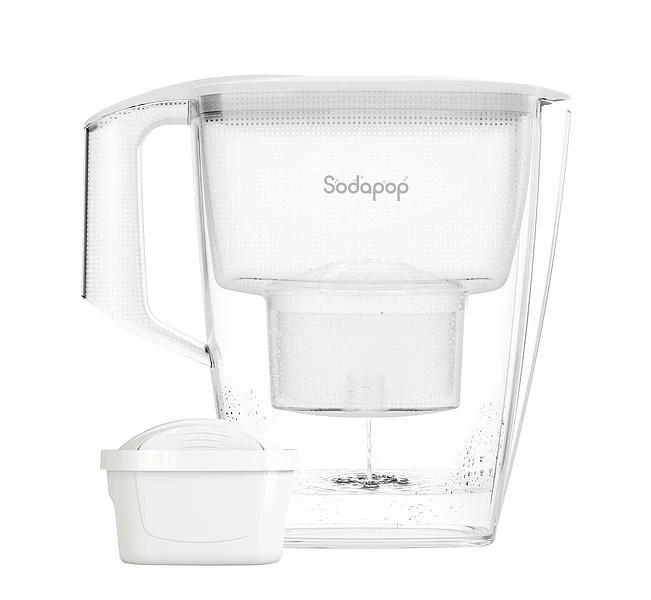 SODAPOP Wasserfilterkanne Selina, 1,5 Liter, weiß, inkl. 10 Filterkartuschen