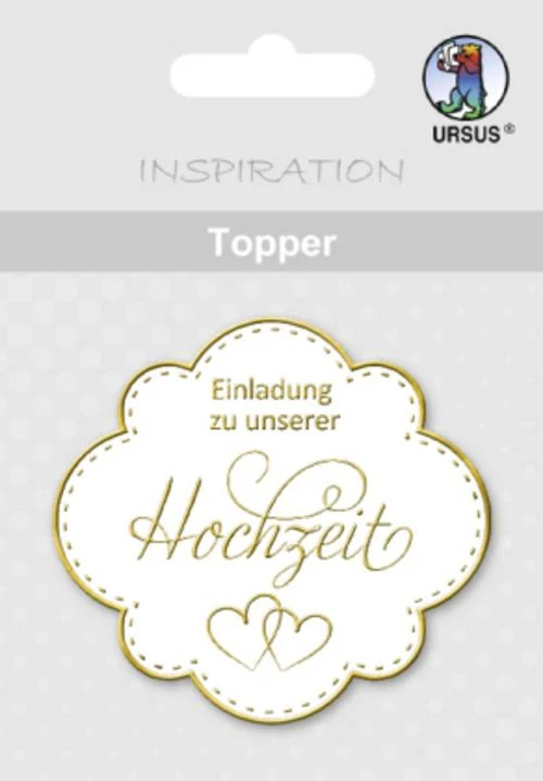 URSUS 8 Topper \"Einladung zu unserer Hochzeit\", weiß/gold
