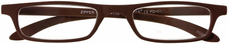 Lesebrille ZIPPER, braun, +1.50 dpt mit Etui