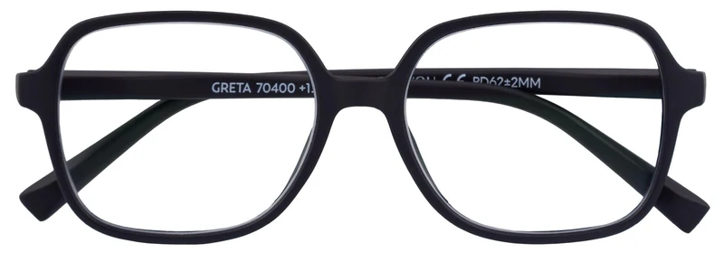 Lesebrille GRETA, schwarz, +2.50 dpt mit Etui
