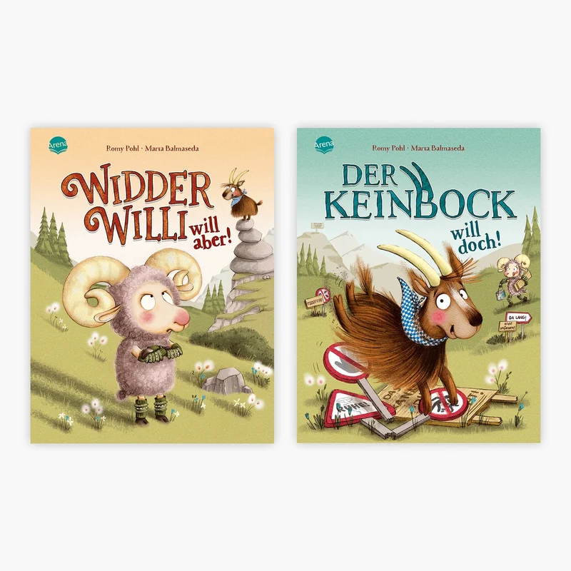 Widder Willi will aber + Der Keinbock will doch + 1 exklusives Postkartenset
