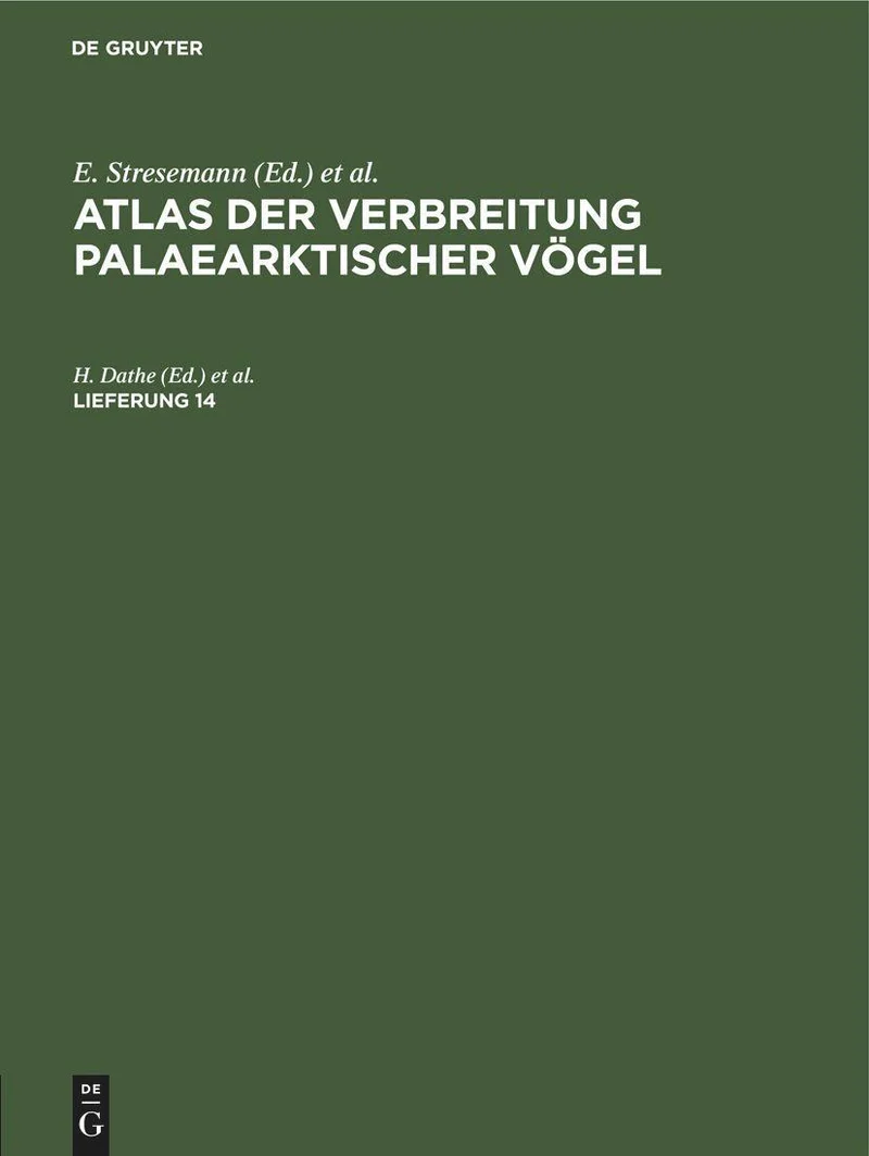 Atlas der Verbreitung palaearktischer Vögel. Lieferung 14