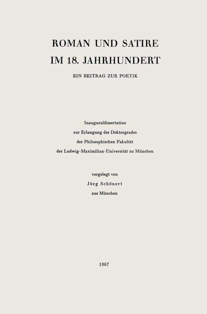 Roman und Satire im 18.Jahrhundert